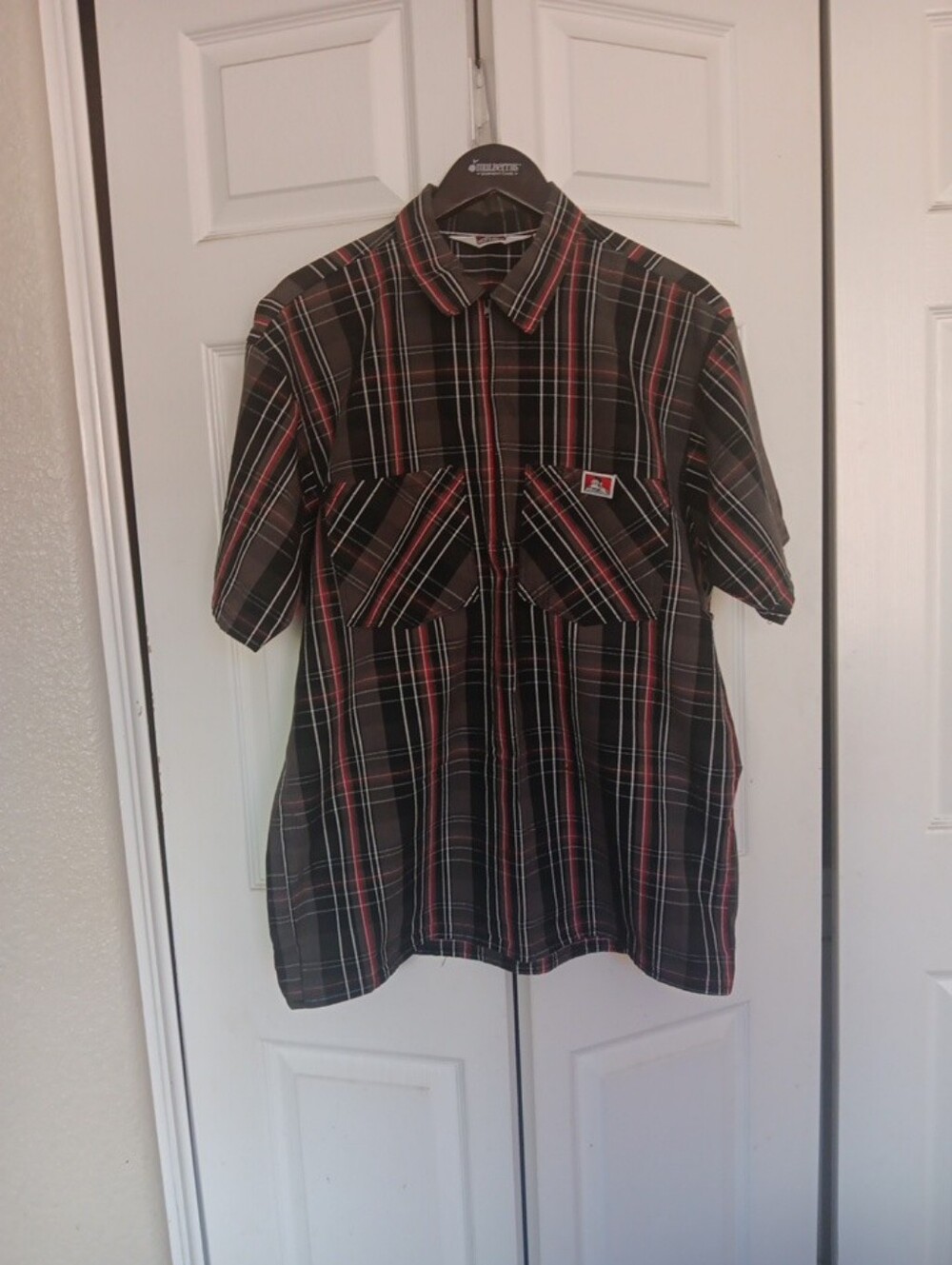 Ben Davis Mens 1/2 Zip Work Shirt Size L